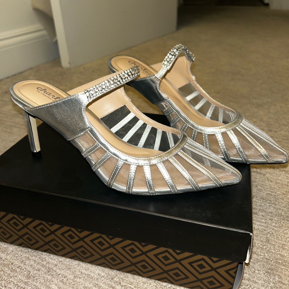 Silver  Dress  Prom/ Wedding Guest Shoe by Charles David  S’well  NWT in Box